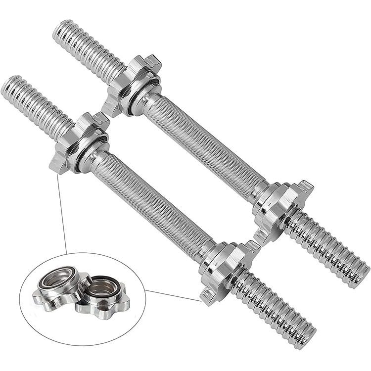 Par Barras Mancuernas Cromadas para Discos 35 cm 7 Par Barras Mancuernas Cromadas para Discos 35 cm - Imagen 7