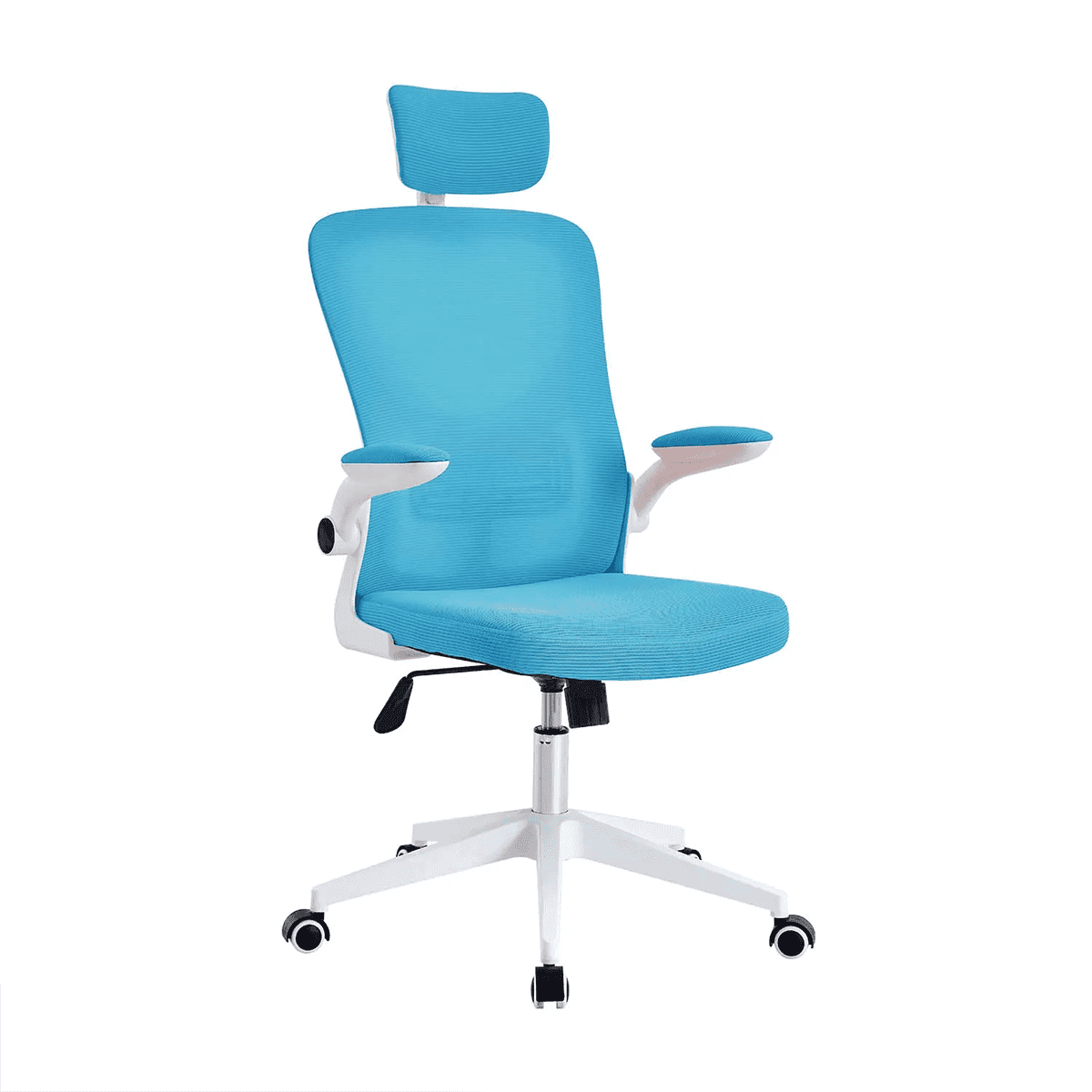 Silla De Escritorio Ejecutiva Con Brazos En Tela Color Blanca Con Azul 2 Silla De Escritorio Ejecutiva Con Brazos En Tela Color Blanca Con Azul - Imagen 2
