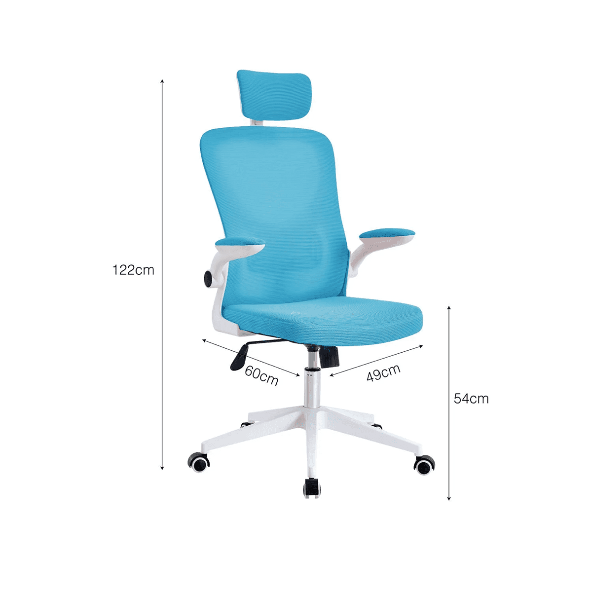 Silla De Escritorio Ejecutiva Con Brazos En Tela Color Blanca Con Azul 3 Silla De Escritorio Ejecutiva Con Brazos En Tela Color Blanca Con Azul - Imagen 3