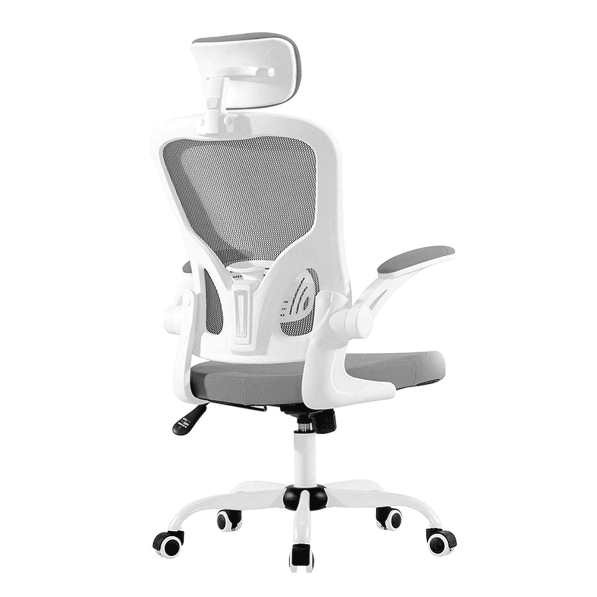 Silla De Escritorio Ejecutiva Con Brazos En Tela Color Blanca Con Gris 3 Silla De Escritorio Ejecutiva Con Brazos En Tela Color Blanca Con Gris - Imagen 3
