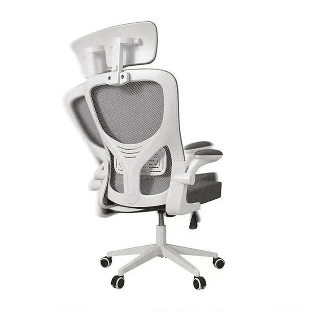 Silla De Escritorio Ejecutiva Con Brazos En Tela Color Blanca Con Gris 5 Silla De Escritorio Ejecutiva Con Brazos En Tela Color Blanca Con Gris - Imagen 5