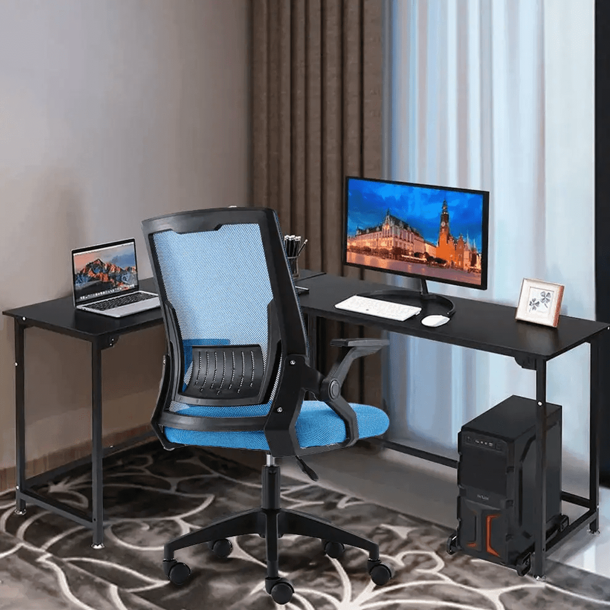 Silla de escritorio ejecutiva baggio Azul Con Negro 2 Silla de escritorio ejecutiva baggio Azul Con Negro