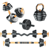 Kit pesas y discos con barra curva 40 kilos