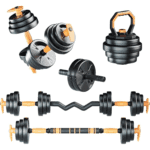 Kit pesas y discos con barra curva 40 kilos
