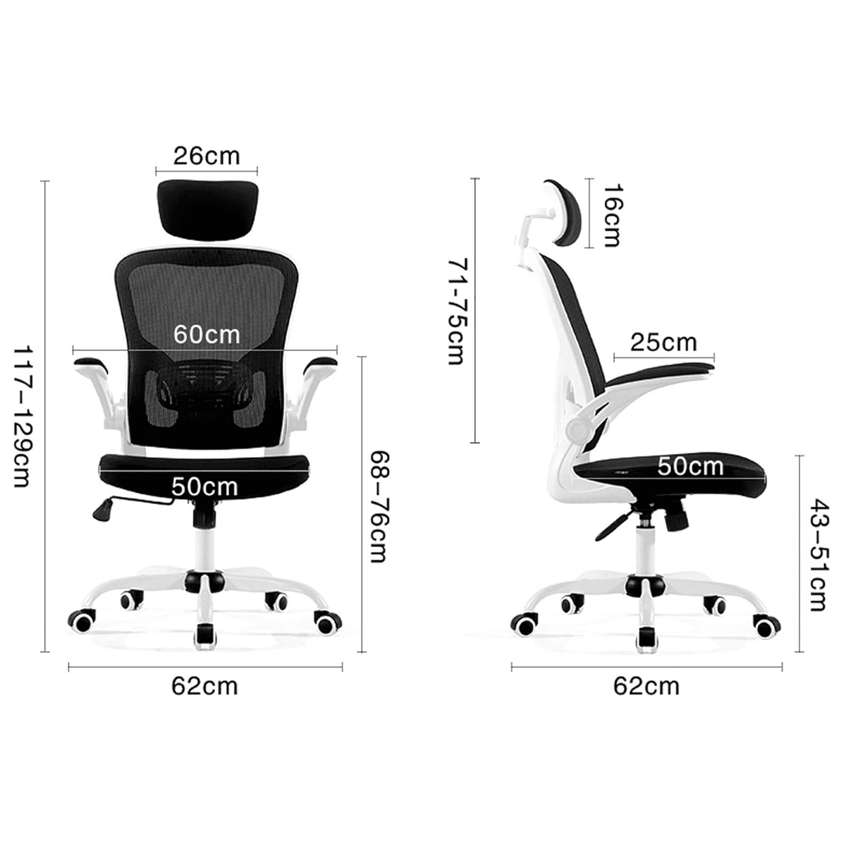 Silla De Escritorio Ejecutiva Con Brazos En Tela Color Blanca Con Negro 2 Silla De Escritorio Ejecutiva Con Brazos En Tela Color Blanca Con Negro - Imagen 2