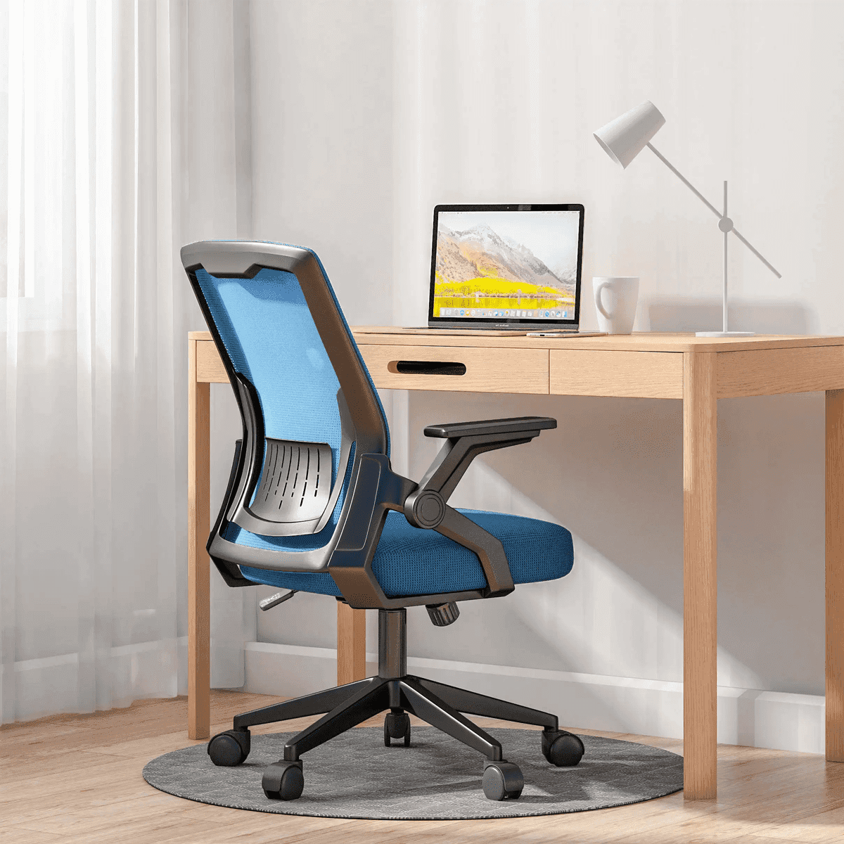 Silla de escritorio ejecutiva baggio Azul Con Negro 1 Silla de escritorio ejecutiva baggio Azul Con Negro