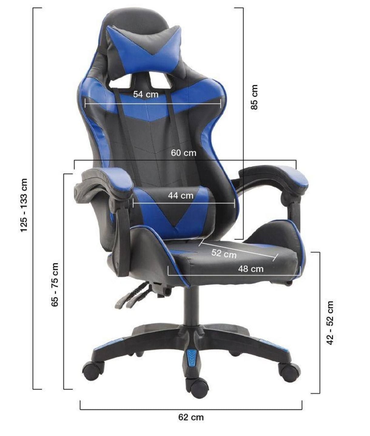 Silla Gamer Gold Negro Con Azul 4 Silla Gamer Gold Negro Con Azul - Imagen 4