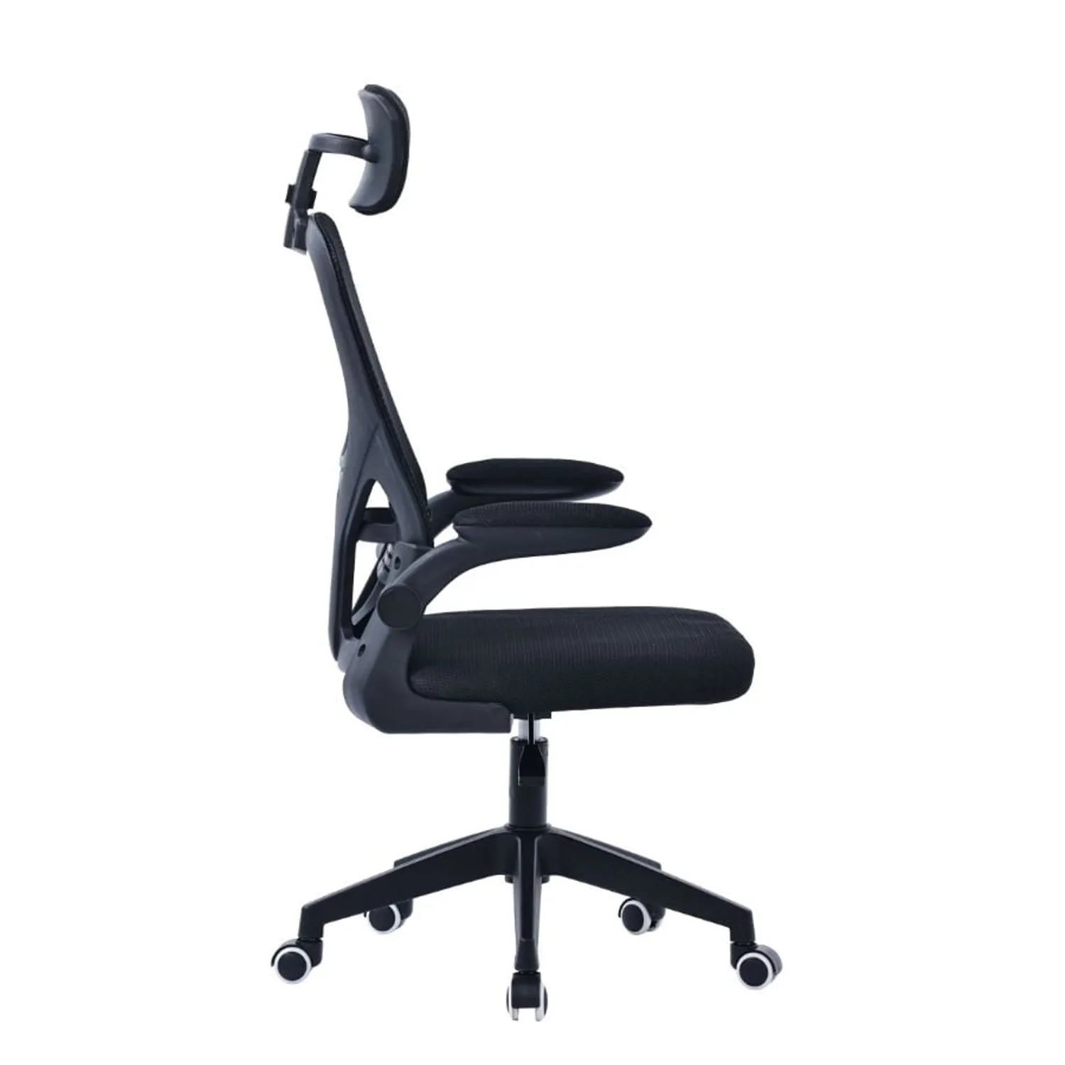Silla de escritorio ejecutiva con brazos en tela Negro 3 Silla de escritorio ejecutiva con brazos en tela Negro - Imagen 3